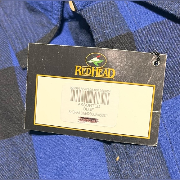 Redhead Blue and Black Plaid Sherpa Lined Flannel Jacket - Picture 4 of 4